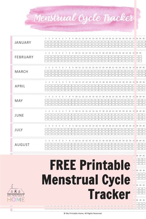 Period Tracker Printable for Women