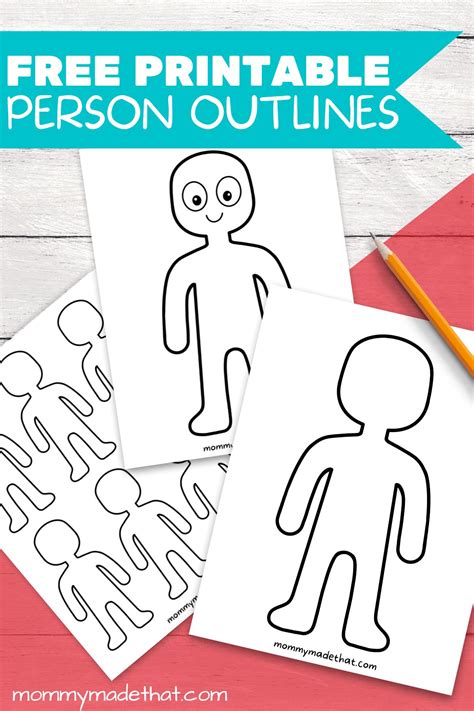 Person outline template for students