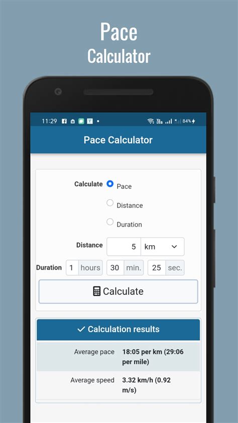 Pace calculation for personal development