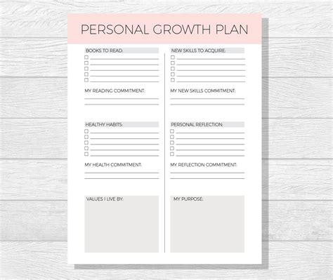 Personal Growth Template Example