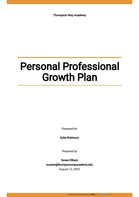 Personal Growth Template in Google Docs