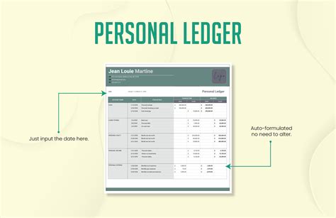 Personal Ledger Template