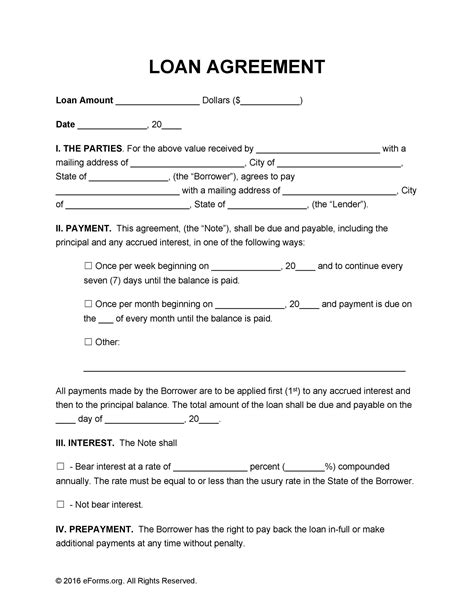 Personal Loan Agreement Template 1