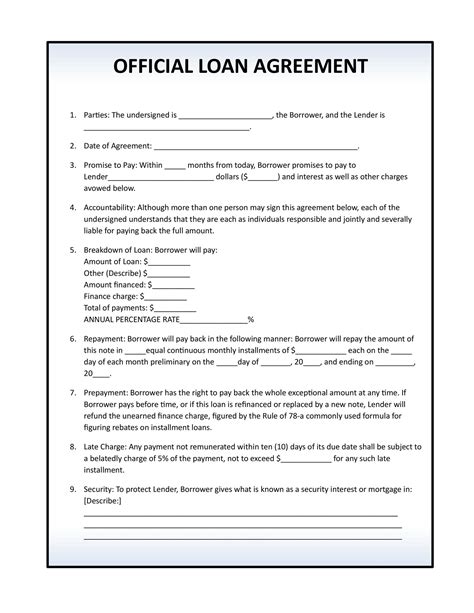 Personal Loan Agreement Template 2