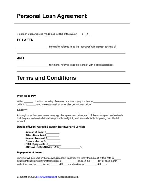 Personal Loan Agreement Template 4