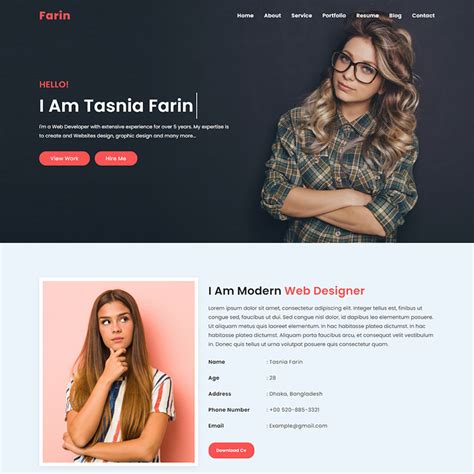 Personal Portfolio template is perfect for individuals who want to showcase their work