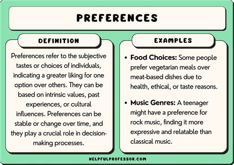 Personal Preference Differences