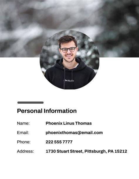 Personal Profile Template