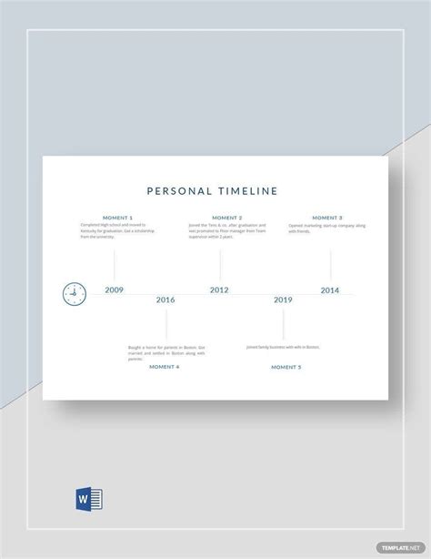 Personal Timeline Templates in Word