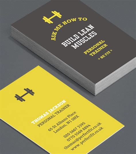 Fitness Business Card Template for Personal Trainers