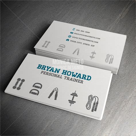 Professional Personal Trainer Business Card Template