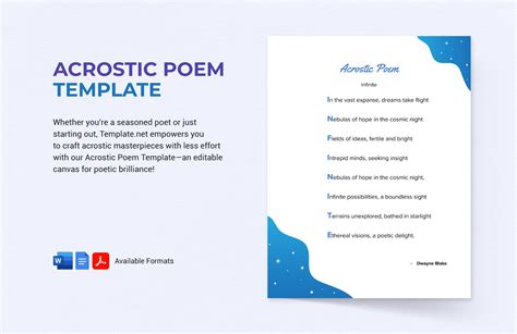 Personalized Acrostic Poem Templates