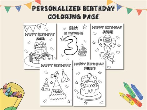 Personalized birthday coloring page