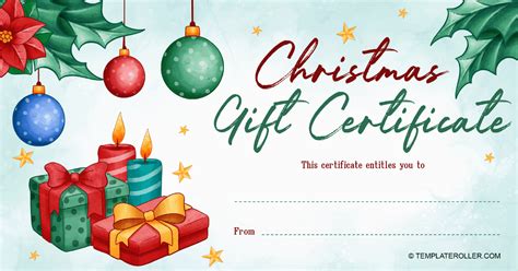 Personalized Christmas Gift Certificate Templates