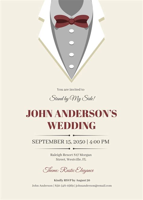 Custom Groomsman Invitation Template