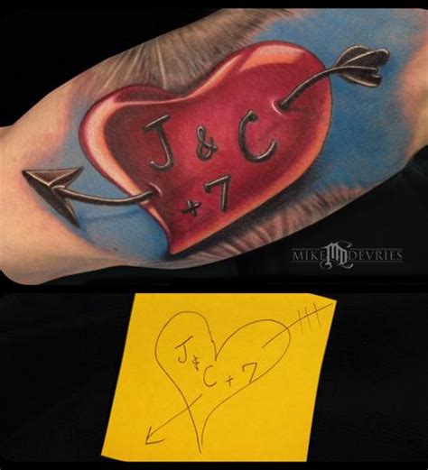 Personalized heart tattoos for loved ones