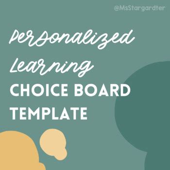 Personalized learning with choice boards