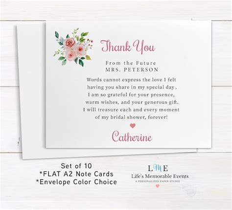 Personalized Message Bridal Shower Thank You