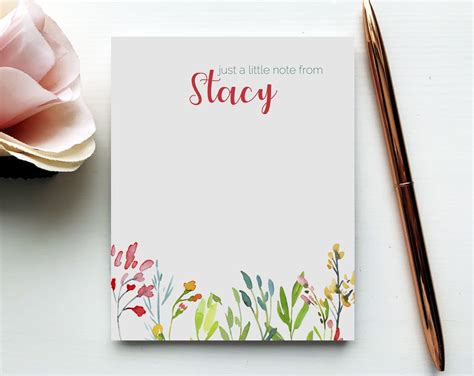 Personalized notepad template with custom illustrations