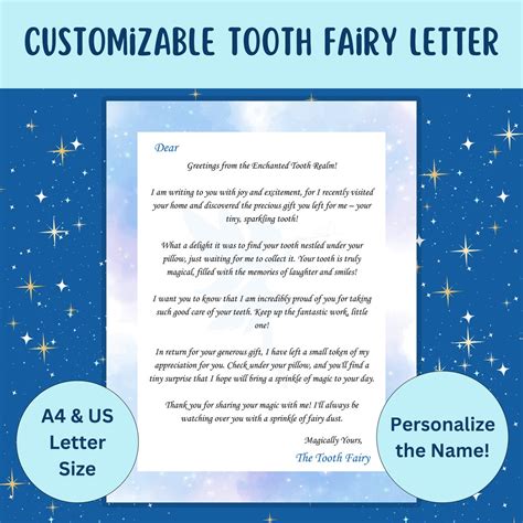 Personalized Tooth Fairy Letter