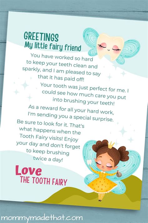 Personalized Tooth Fairy Letter Templates