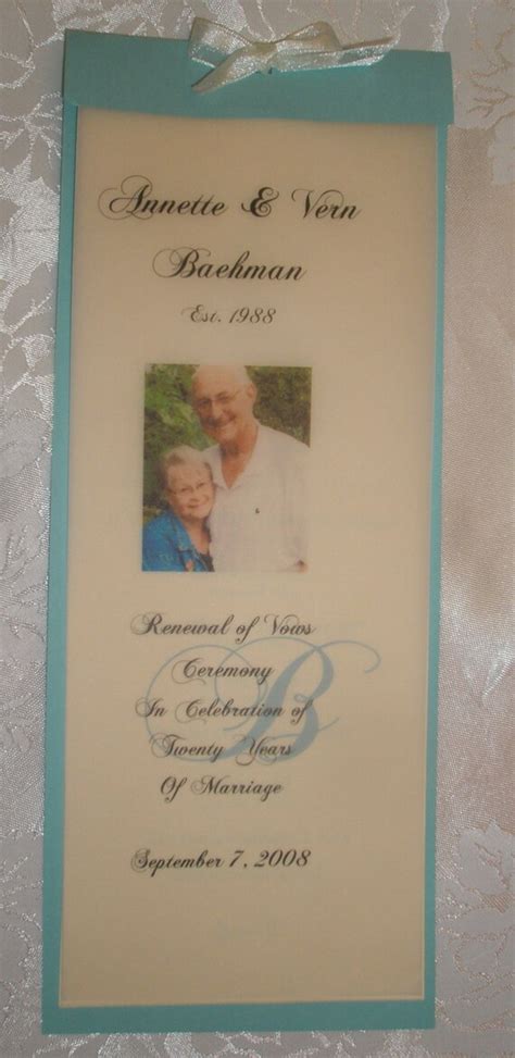 Personalized Vow Renewal Ceremony Program