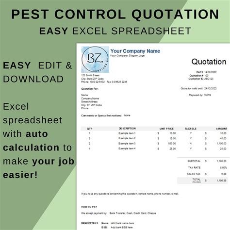 Pest Control Quote Template