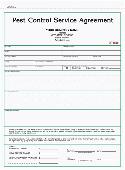 Pest Control Service Agreement Template 8