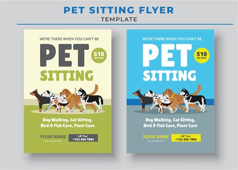 Pet care flyer template