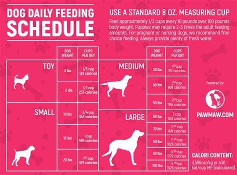 Pet feeding charts