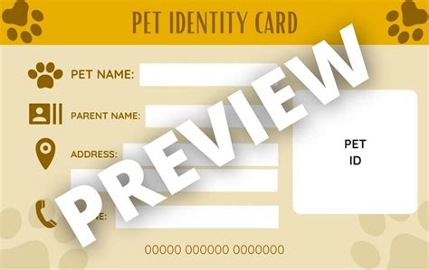 Pet ID Card Template 1