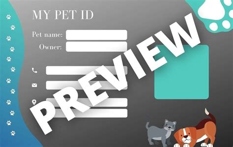 Pet ID Card Template 3