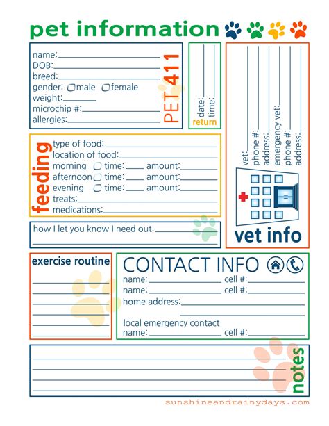 Pet Information Form