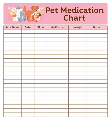 Example of a pet medication template