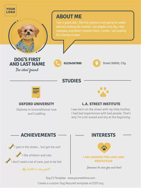 Pet Resume Template 3