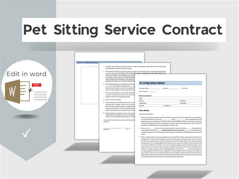 Pet Sitter Services Contract Template