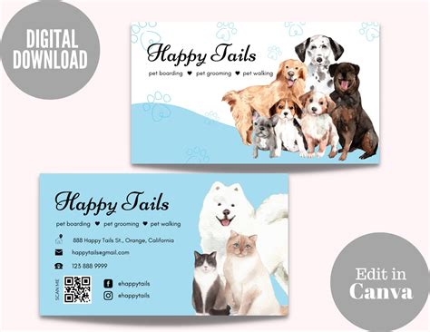 Pet Sitting Business Card Template 3