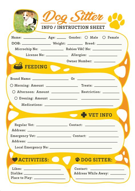 Pet sitting emergency procedures template