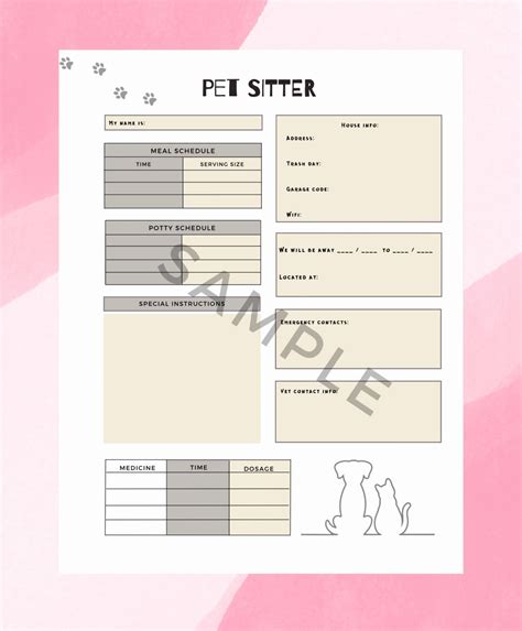 Pet Sitting Instructions