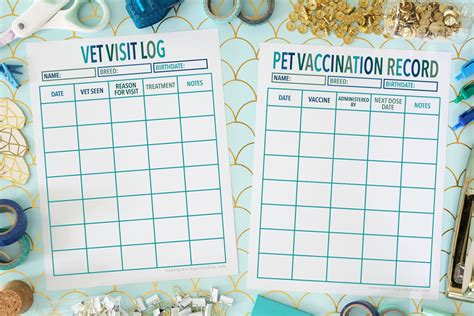 Pet vaccination record template example