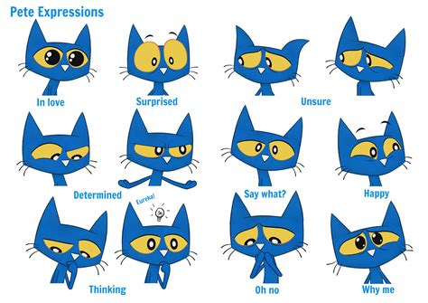 Pete the Cat emotions chart template