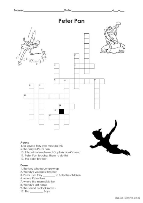 Peter Pan Crossword Puzzle