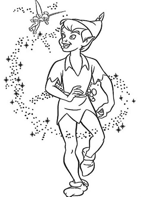 Peter Pan's Shadow Coloring Page