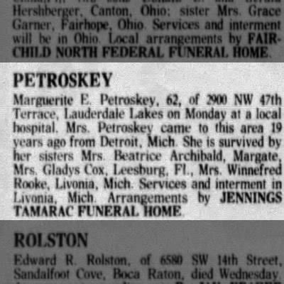 Petoskey Obituary