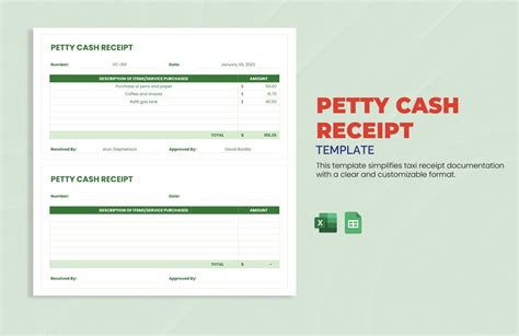 Petty Cash Receipt Template