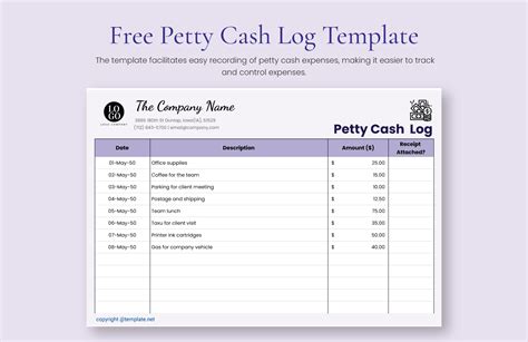 Petty Cash Ledger Template Excel