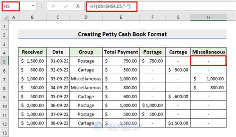 Creating a Petty Cash Template in Excel