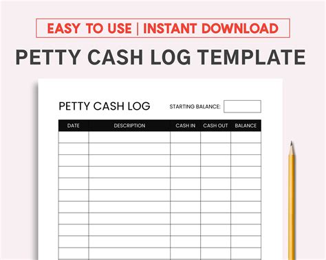 Petty Cash Ledger Template PDF