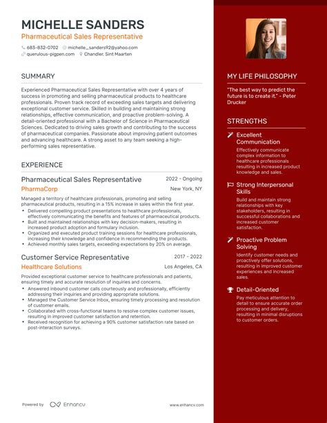 Pharmaceutical Sales Resume Template