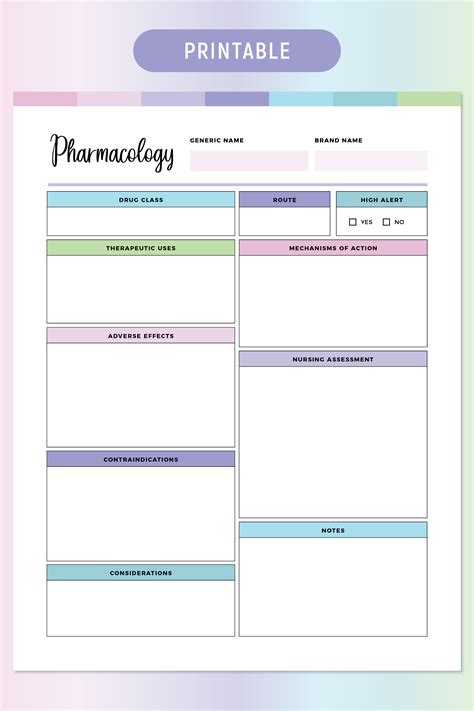 Pharmacology Template Download